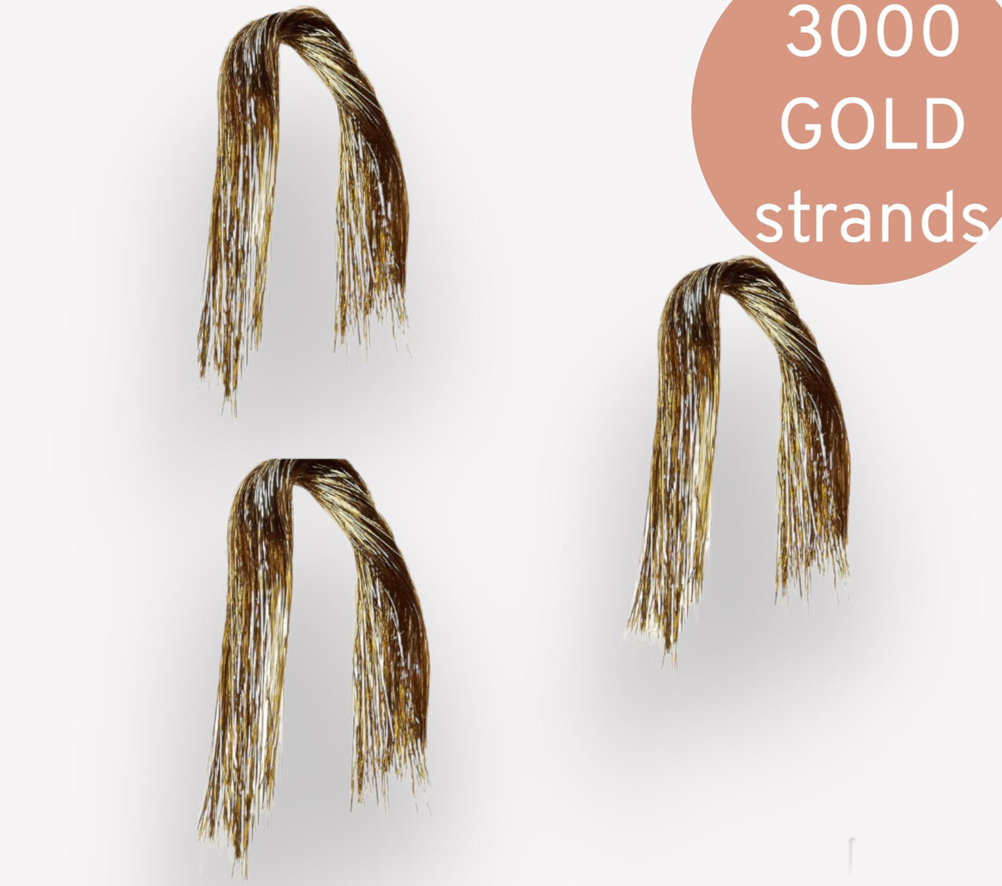 Wondershop Icicles Tinsel Christmas Tree Decoration Gold 3 Packages 1000 Count Each
