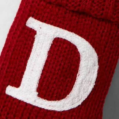 Wondershop Stocking Christmas Stockings with Initials l Mini RED Stocking Monogram Letter D 8.5" l Lettered Christmas Stockings l Monogrammed Stockings Christmas