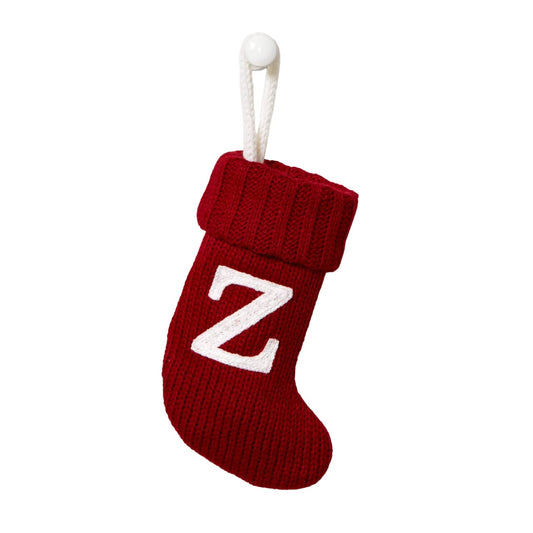 Wondershop Target Christmas Knit Mini Stocking Monogram Letter Z Red Measures 8.5" (Letter Z)