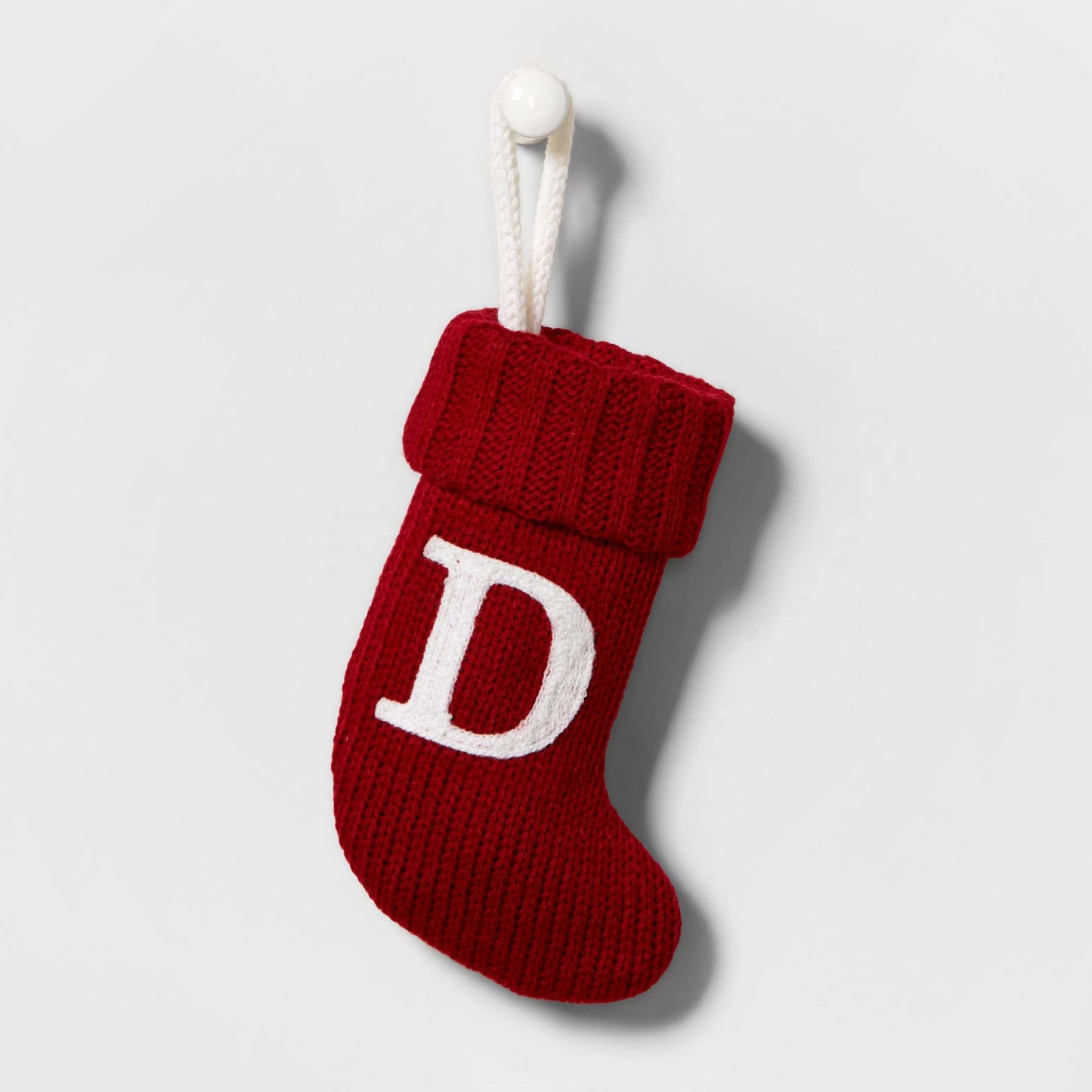 Wondershop Stocking Christmas Stockings with Initials l Mini RED Stocking Monogram Letter D 8.5" l Lettered Christmas Stockings l Monogrammed Stockings Christmas