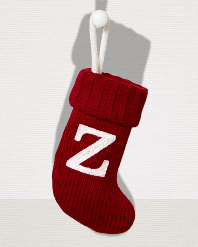 Wondershop Target Christmas Knit Mini Stocking Monogram Letter Z Red Measures 8.5" (Letter Z)