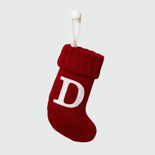 Wondershop Stocking Christmas Stockings with Initials l Mini RED Stocking Monogram Letter D 8.5" l Lettered Christmas Stockings l Monogrammed Stockings Christmas