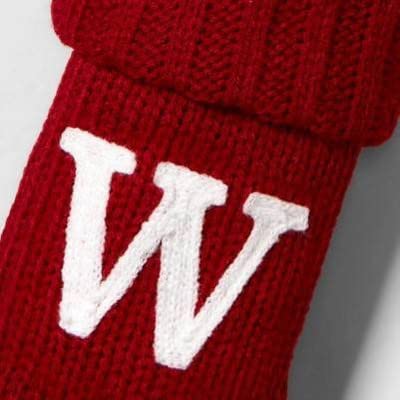 Wondershop Stocking Christmas Stockings with Initials l Mini Stocking Monogram Letter Red W 8.5" l Lettered Christmas Stockings l Monogrammed Stockings Christmas