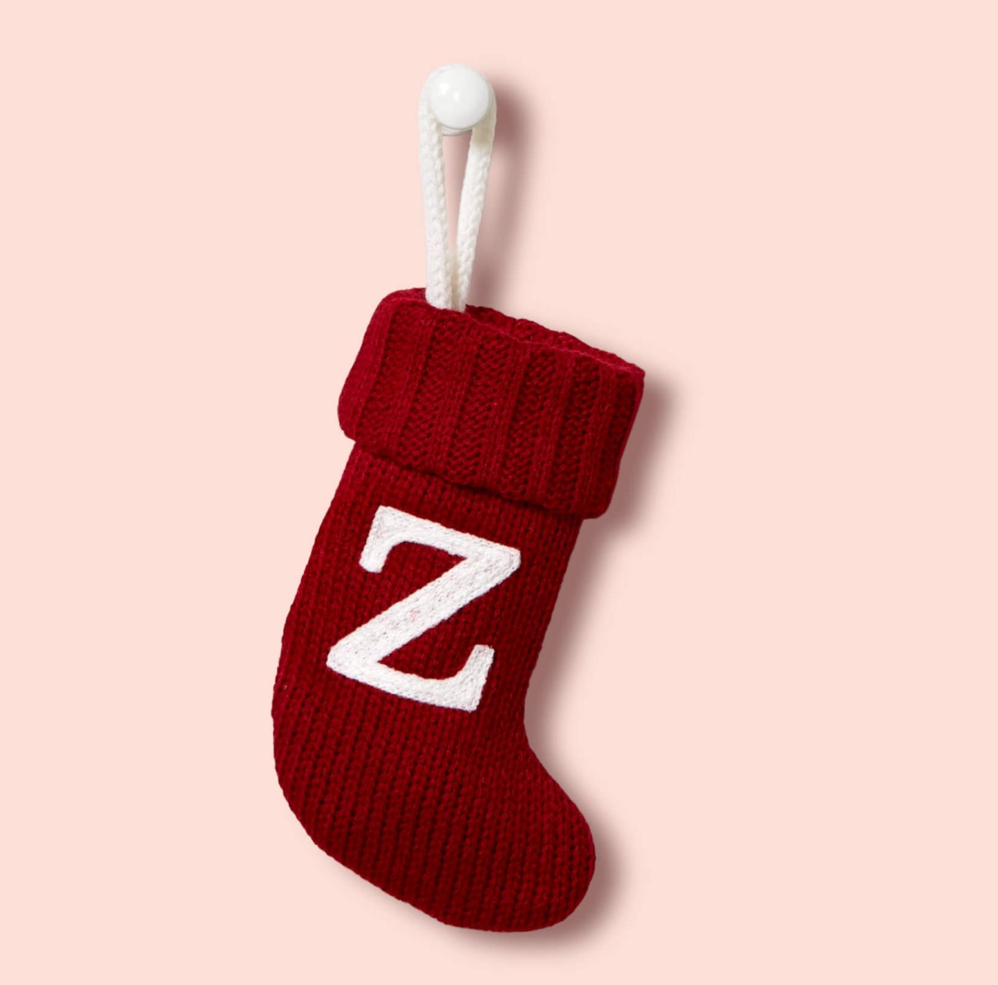 Wondershop Target Christmas Knit Mini Stocking Monogram Letter Z Red Measures 8.5" (Letter Z)