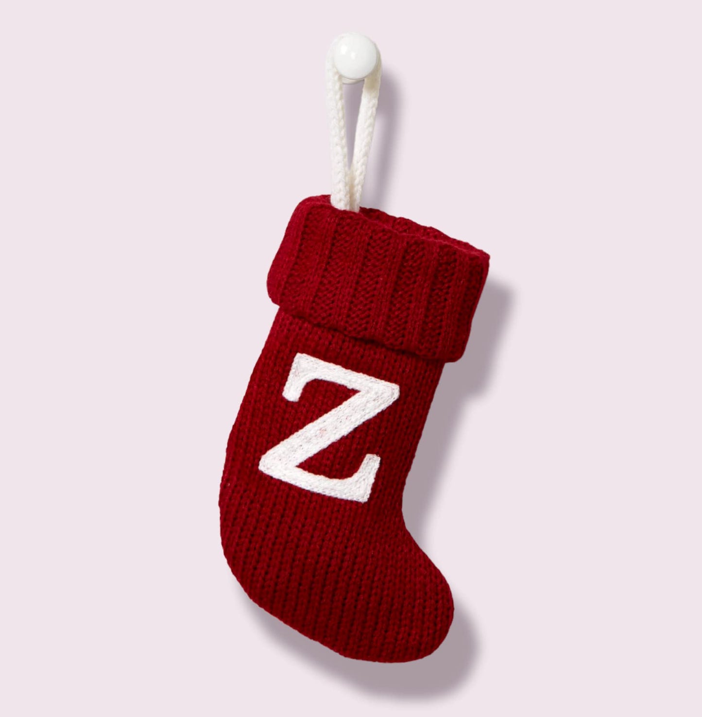 Wondershop Target Christmas Knit Mini Stocking Monogram Letter Z Red Measures 8.5" (Letter Z)