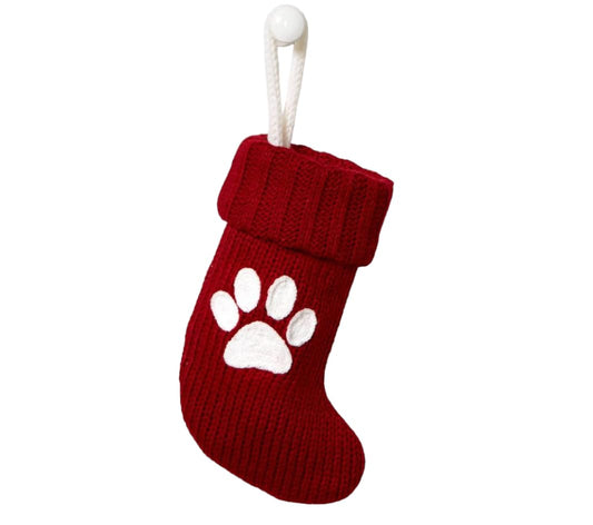 Wondershop Christmas Knit Mini Stocking Monogram Letter Paw Red 8.5 inches Plus Dog Ornament