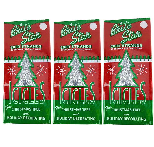 Brite Star Icicle Tinsel and Garland for Christmas Tree and Holiday Decorating